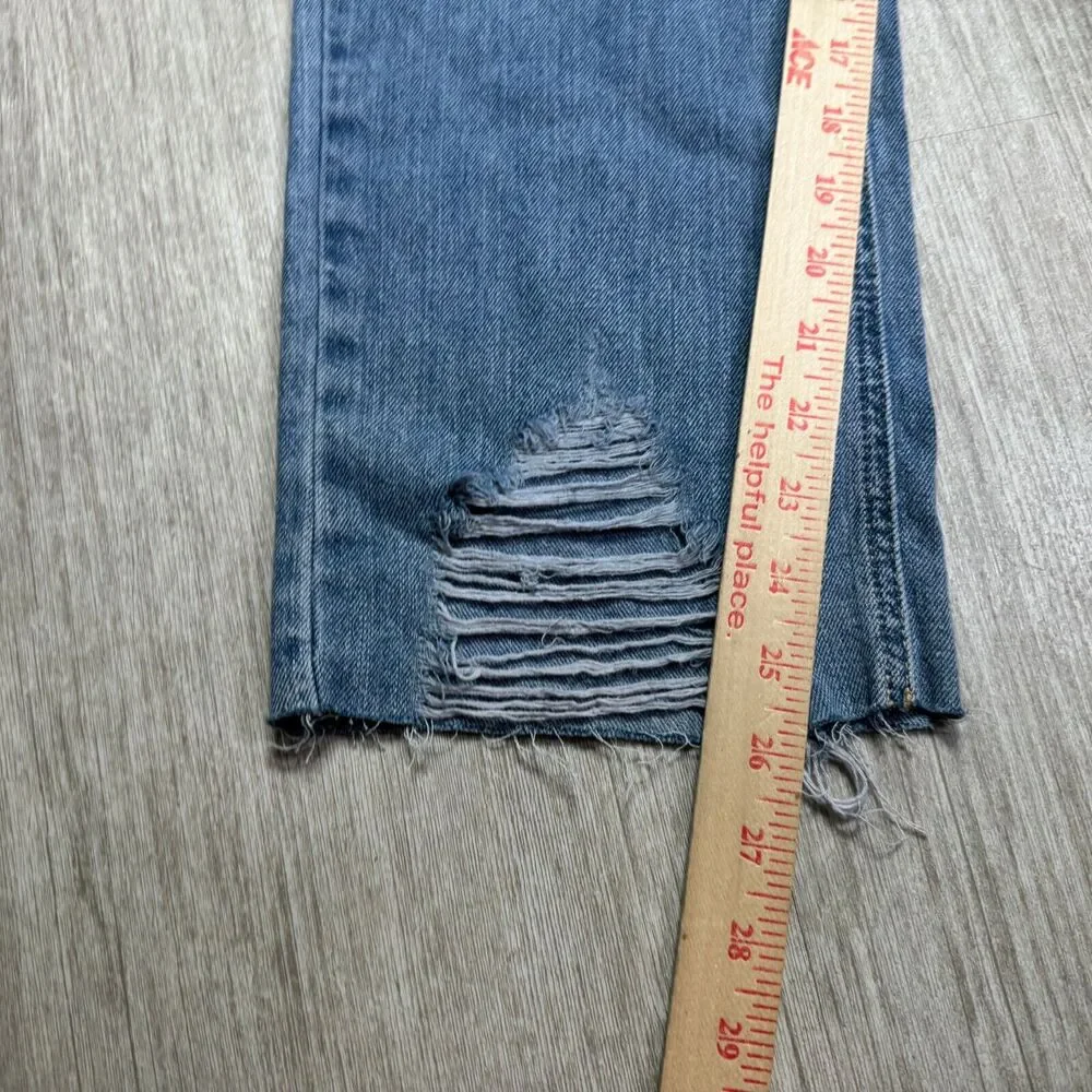 American Rag Cie Womens Jeans Cropped Wide Leg Distressed Size 9 NEW 100% Cotton - Picture 5 of 16